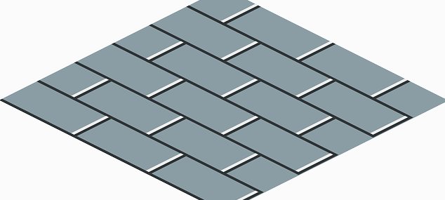 colocação de piso diagonal ou reto