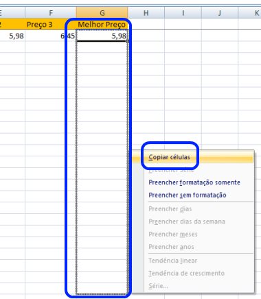 Copiar fórmula entre células Excel